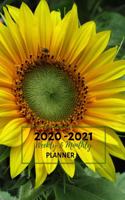 Weekly And Monthly Planner: Organize Your Daily Activities At Home School And Office - Cute Green Sunflower