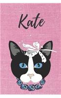Personalisiertes Notizbuch - Katze Kate: DIN A5, 120 blanko Seiten