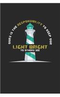 Light bright: 6x9 Lighthouse - blank with numbers paper - notebook - notes