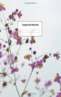 Composition Notebook: Wide Ruled Lined Paper: Large Size 8.5x11 Inches, 110 pages. Notebook Journal: Pink Nature Flowers Workbook for Preschoolers Students Teens Adults f