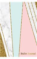 Bullet Journal: Marble + Gold Trendy Journal - 120-Page 1/2 Inch Dot Grid Notebook- 6 X 9 Marble & Gold Perfect Bound Softcover