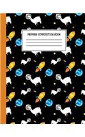 Primary Composition Book: Astronaut Llama Story Journal with Dotted Midline Story Space and Picture Space, Grades K-2 Composition School Exercise Notebook