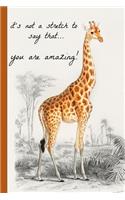 It's Not a Stretch to Say That...You Are Amazing!: Giraffe, Novelty, Blank Lined Notebook, Perfect for an Anniversary, Valentines Gift or Any Special Occasion(more Useful Than a Card!)