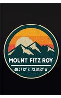 Mount Fitz Roy: 6x9 Inch Travel Size 120 Pages Lined Journal / Notebook.