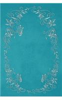 Robin's Egg Blue 101 - Blank Notebook With Color Me Too! (Butterflies & Flowers): 101 Pages, 6 x 9 Journal, Soft Cover