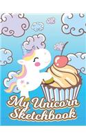 My Unicorn Sketchbook: Blank Unlined Doodle Book V55