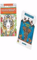 Colouring Book for Adults Quarantine Colour therapy- set of 2 books