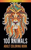 100 Animals Adult Coloring Book