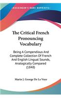Critical French Pronouncing Vocabulary