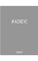 Notebook for Cornell Notes, 120 Numbered Pages, #ACHIEVE, Grey Cover