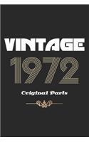 Retro Birthday - Vintage 1972 Notebook Original Parts Gift