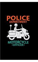 Police department motorcycle officer: 6x9 Police - blank with numbers paper - notebook - notes