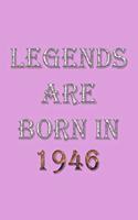 Legends Are Born In 1946 Notebook