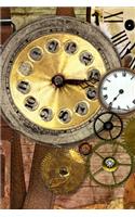 Steampunk Clocks 4-Year One Line a Day College Memories Journal: 6x9 Dated and Lined Matte Softcover 4-Year Memoir Diary with Clockpunk Retro Cover and 392 Cream Paper Pages