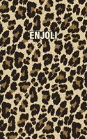 Enjoli: Personalized Notebook - Leopard Print (Animal Pattern). Blank College Ruled (Lined) Journal for Notes, Journaling, Diary Writing. Wildlife Theme Des