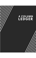 4 Column Ledger: Modern Art Account Record Keeping Books, General Columnar Ruled Ledger Book, Blank Accounting Bookkeeping Notebook, Paper Book Financial Accounting (7 Notebooks for Small Business Home Office)
