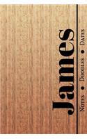 Manly Masculine Notebook with Personalized Monogram James: A personalized monogram notebook just for you!