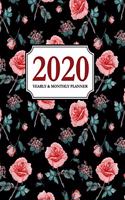 2020 Yearly and Monthly Planner: Calendar Schedule & Agenda - Jan 2020 Through Dec 2020 Organizer - Floral Rose