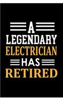 A Legendary Electrician Has Retired: Food Journal - Track Your Meals - Eat Clean And Fit - Breakfast Lunch Diner Snacks - Time Items Serving Cals Sugar Protein Fiber Carbs Fat - 110 Pag