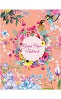 Graph Paper Notebook: Cute Colorful Flowers, 8.5" X 11" Square Blank Quad Ruled 1/4" Inch Graph Paper, Blank Graph Paper Composition Books