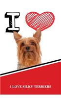 I Love Silky Terriers: Isometric Dot Paper Portrait Notebook 120 Pages 6x9