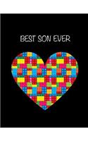 Best Son Ever: Lego Valentines Sweet Heart Gift for Boys Sketchbook, Sticker Book - Activity Book for Kids, Young Artists Large Notebook 8.5x11, 100 Pages