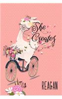 Reagan: She Creates: Personalized Dotted Journal