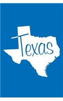 Texas - Cobalt Blue Lined Notebook with Margins: 101 Pages, Medium Ruled, 6 x 9 Journal, Soft Cover