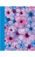 Journal: Watercolor Abstract (Orange and Purple) 8x10 - Graph Journal - Journal with Graph Paper Pages, Square Grid Pattern