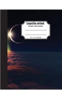 Composition notebook graph ruled paper 8.5x11" 200 page 4x4 grid per inch, Eclipse on cloud