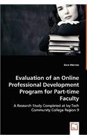 Evaluation of an Online Professional Development Program for Part-time Faculty