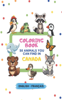 Coloring book, 50 animals you can find in Canada