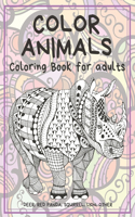 Color Animals - Coloring Book for adults - Deer, Red panda, Squirrel, Lion, other