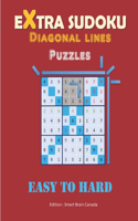 Extra SUDOKU - LARGE PRINT - Diagonal lines