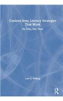 Content Area Literacy Strategies That Work