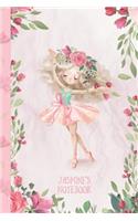 Jasmine's Notebook: Dance & Ballet Jorunal for Girls, 108 lined pages 6x9