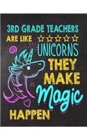 3rd Grade Teachers are like Unicorns They make Magic Happen: 3rd Grade Teacher appreciation gift, Thank you gifts, Notebook/Retirement Journal Gift for 3rd Grade Teacher /Year End, And you can give this book i