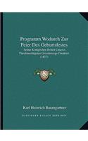 Programm Wodurch Zur Feier Des Geburtsfestes