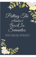 Putting The Antics Back In Semantics Speech-Language Pathologist