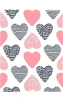 Hearts Undated Calendar and Monthly Year Perpetual Minimalist Planner Organizer