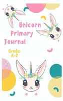 Unicorn Primary Journal Grades K-2: Primary Composition Notebook (75 Pages, Size: 6" x 9") Dotted Midline and Story Picture Space for kids' creativity For Boys and Girls - Glossy Cover