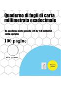 Quaderno di fogli di carta millimetrata esadecimale