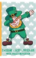 Dabbing Lucky Leprechaun Wide Ruled Notebook