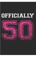 Officially 50: Happy 50 Years 50th Birthday 1969 Birthday Celebration Writing Journal Gift - Girly Milestone Memory Diary Logbook for Adults Boys Girls - Party Dec