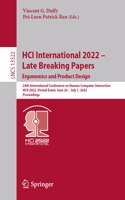 Hci International 2022 - Late Breaking Papers: Ergonomics and Product Design