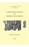Berichtigungsliste of Demotic Documents. A. Papyrus Editions