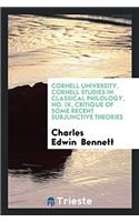 Cornell University. Cornell studies in classical philology, No. IX, Critique of Some Recent Subjunctive Theories