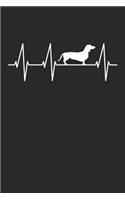 Dachshund Journal - Dachshund Notebook 'Dog Heartbeat' - Gift for Dachshund Lovers
