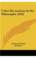 Ueber Die Analysis In Der Philosophie (1810)
