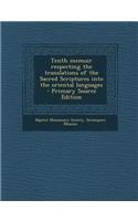 Tenth Memoir Respecting the Translations of the Sacred Scriptures Into the Oriental Languages
